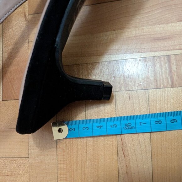 SLINGBACK BLACK ELEGANT SHOES KITTEN HEELS - Picture 5 of 6